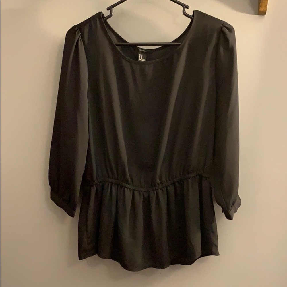 Black Peplum Top